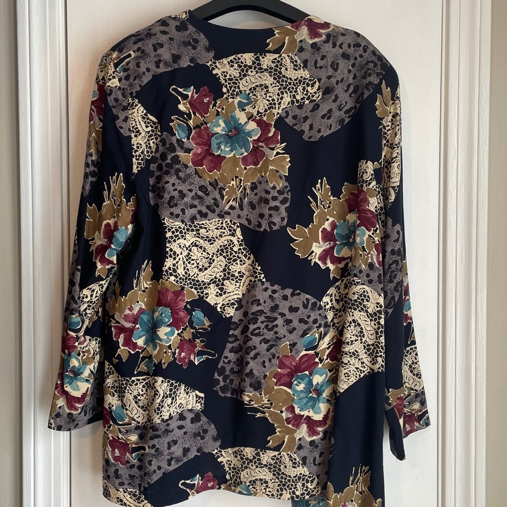 Vintage Fall Floral  Print Blazer- size 18 - Picture 7 of 7